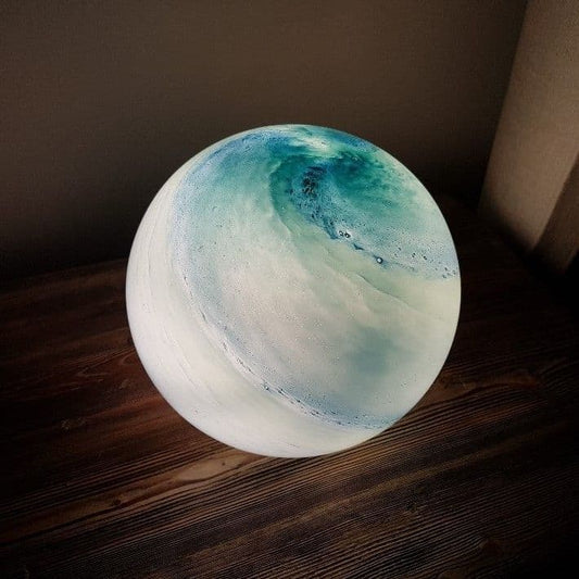 Ocean Handblown Glass Lamp - Sphere Small