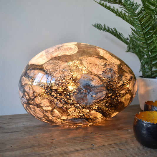 Smoked Quartz Handblown Glass Lamp - Rock