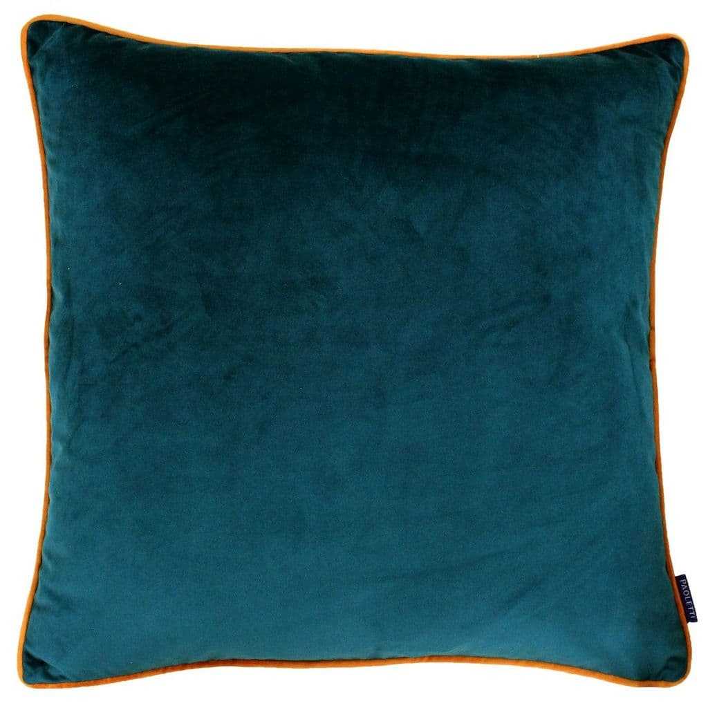 Teal Green & Orange 55cm Velvet Cushion