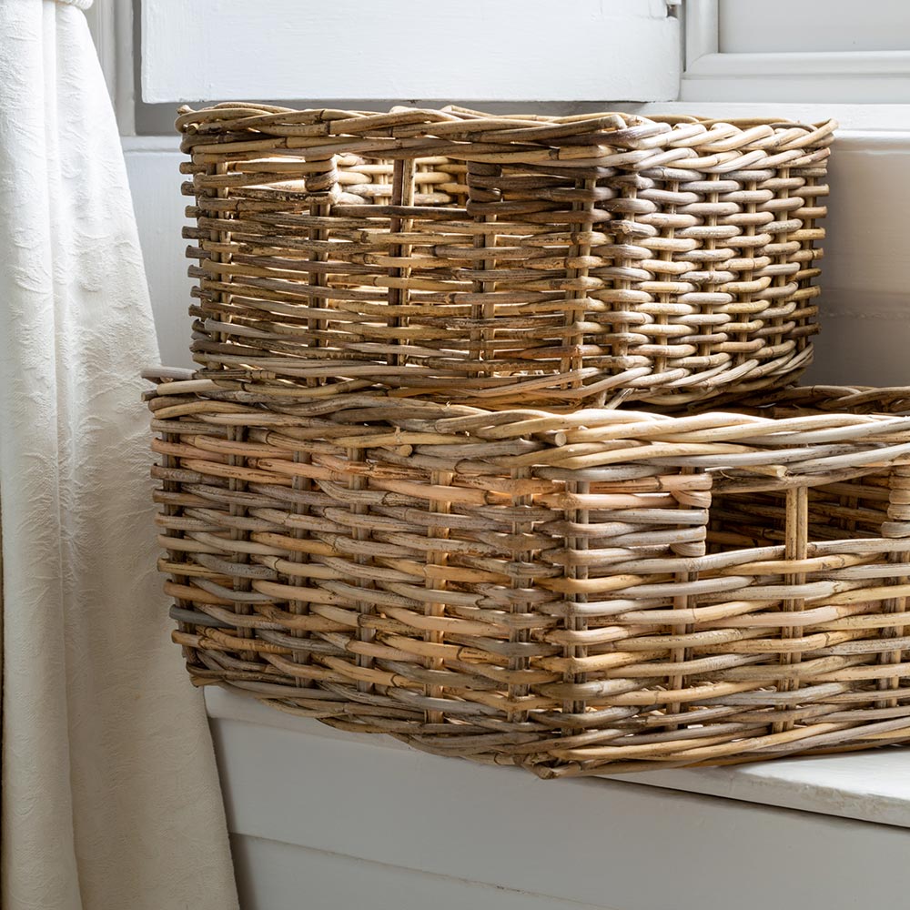 Rectangular Wicker Baskets - Set of Two