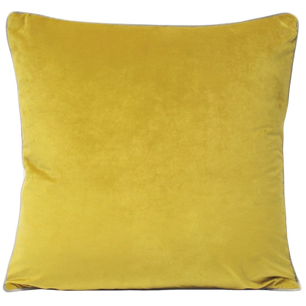 Yellow & Grey 55cm Velvet Cushion