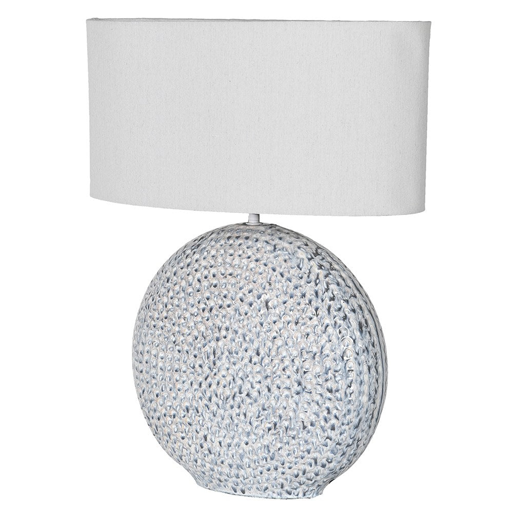 White Glazed Geometric Lamp - Large