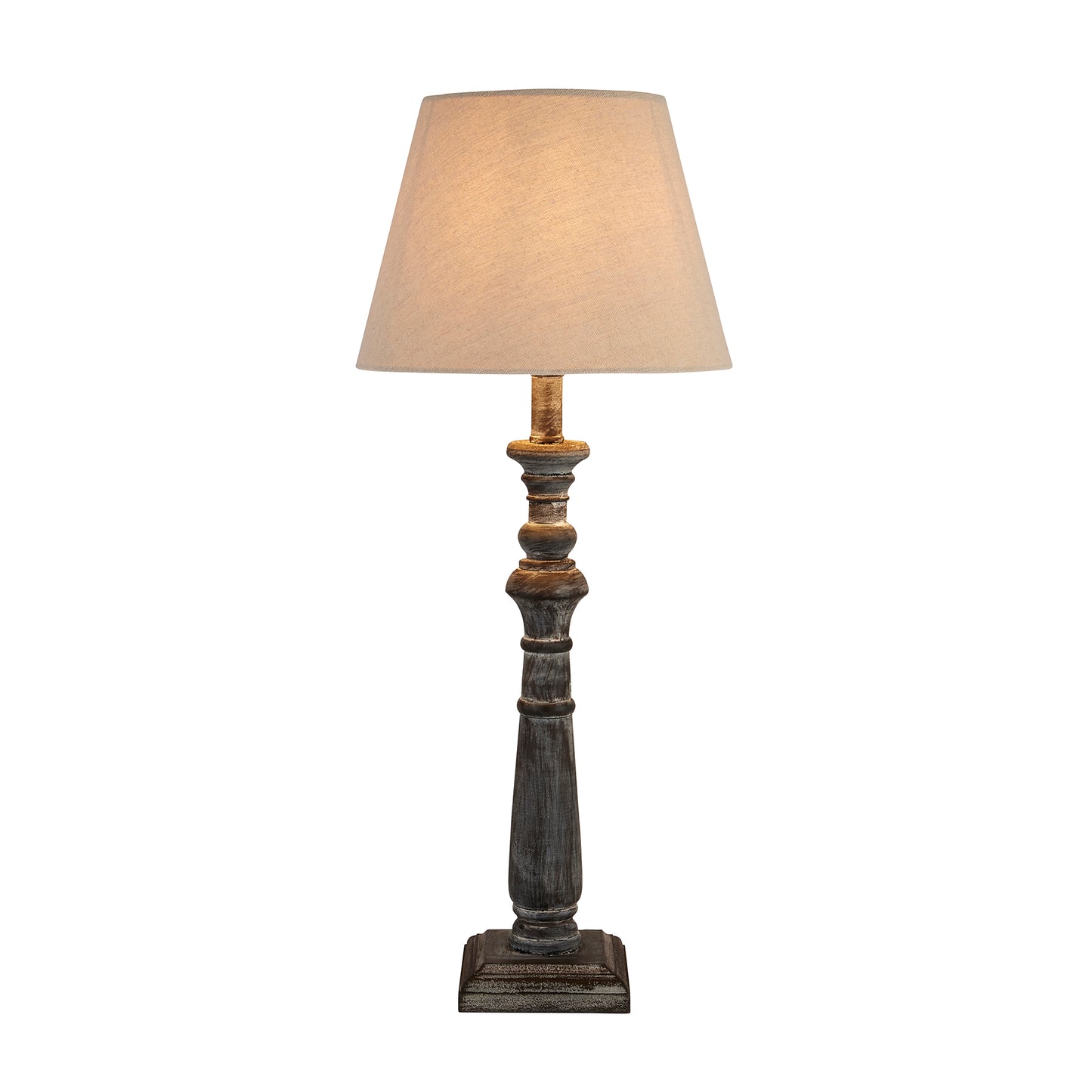 Charcoal Grey Column Table Lamp