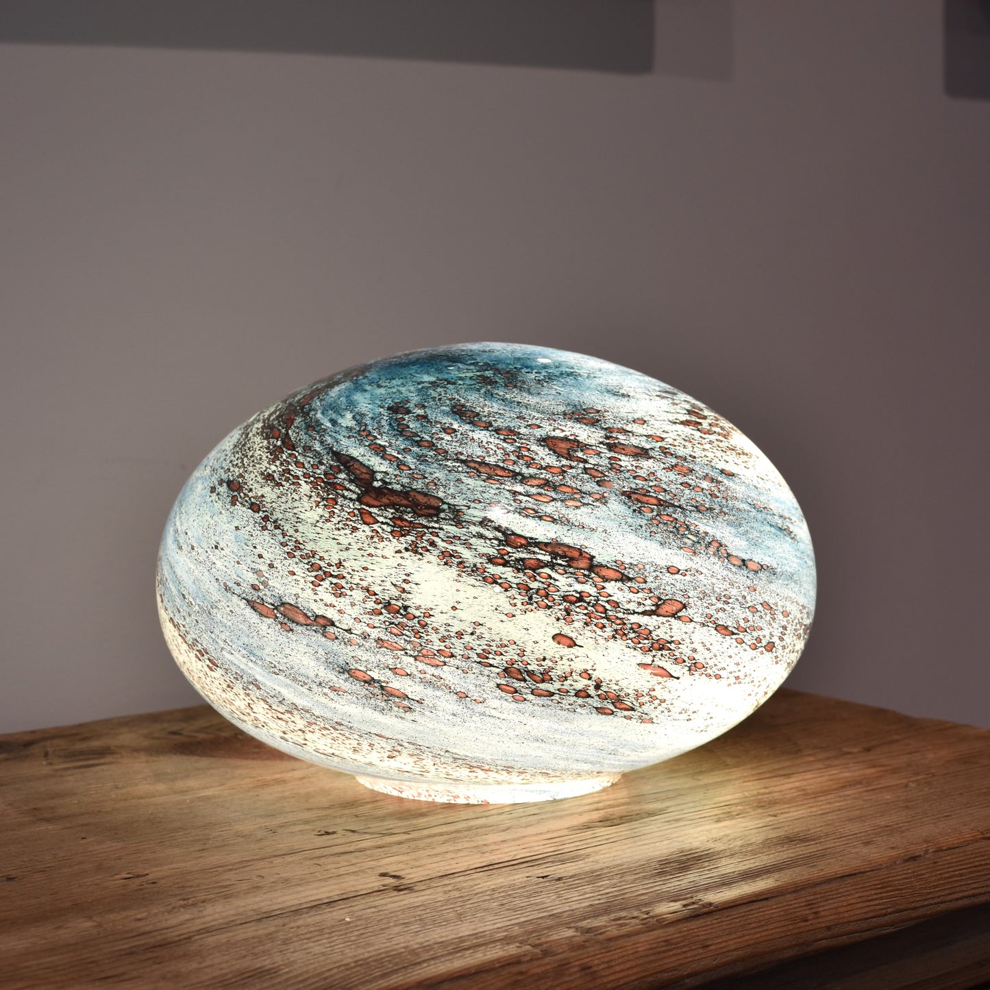 Copper Cloud Glass Lamp - Pebble