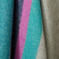 Ocean Breeze Turquoise & Pink Stripe Wool Blanket / Throw
