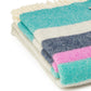 Ocean Breeze Turquoise & Pink Stripe Wool Blanket / Throw