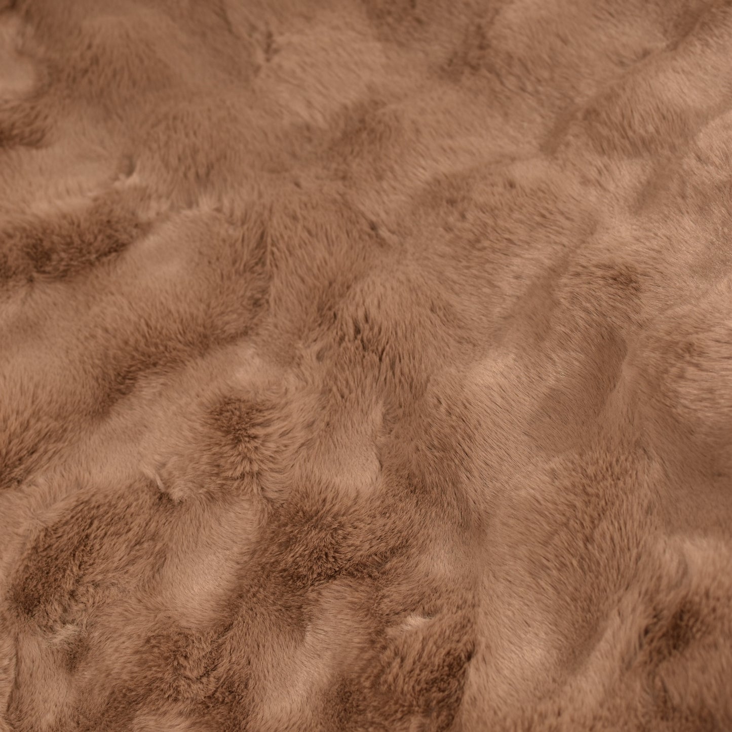 Faux Rabbit Fur Throw - Taupe/Natural