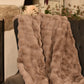 Faux Rabbit Fur Throw - Taupe/Natural