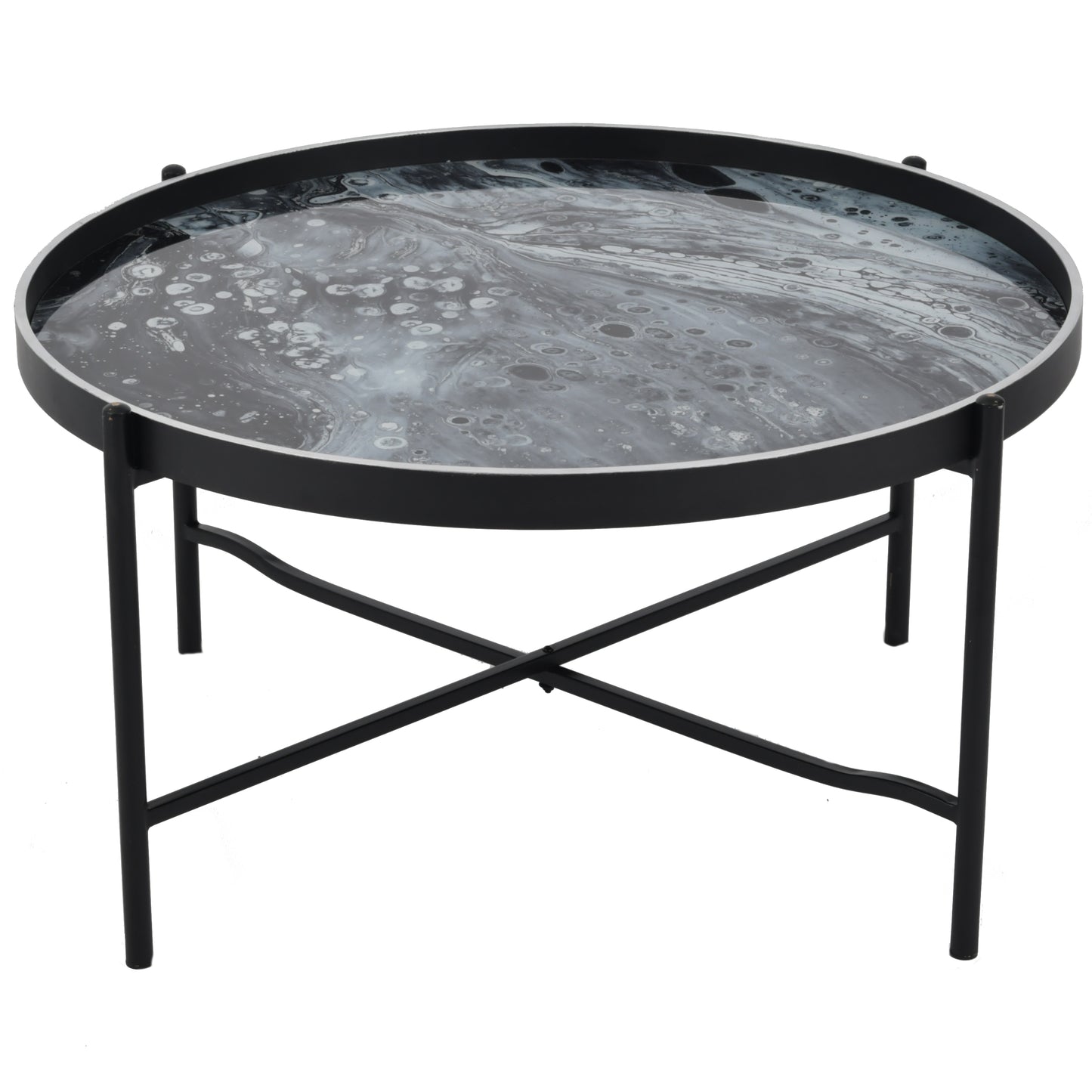 Black and Silver - Molten Metals - Folding Coffee Table
