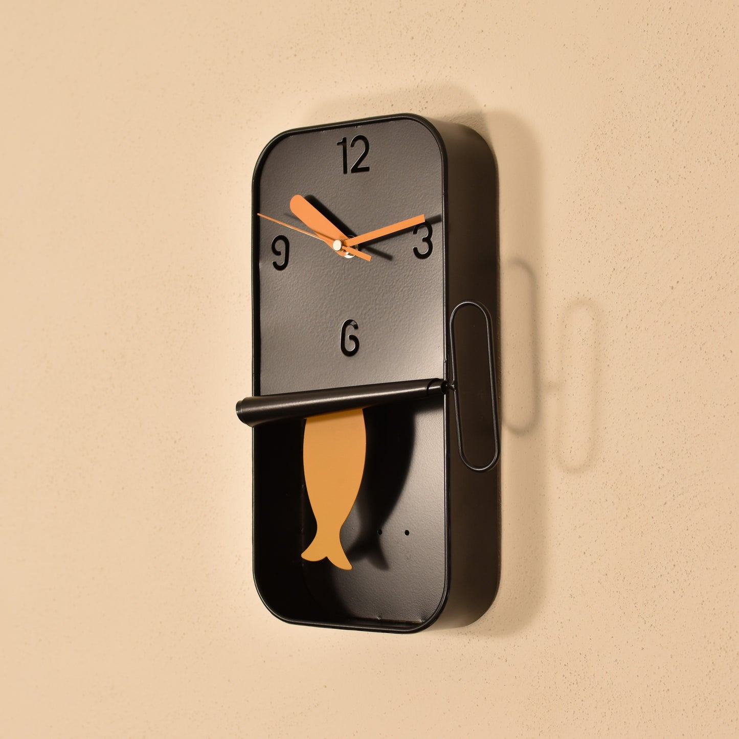 Sardine Tin Clock - Black & Mustard
