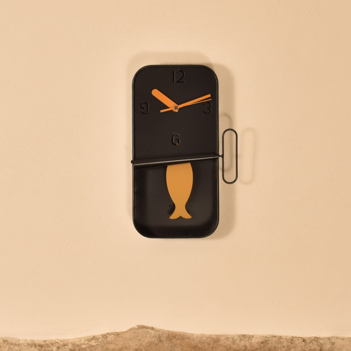 Sardine Tin Clock - Black & Mustard