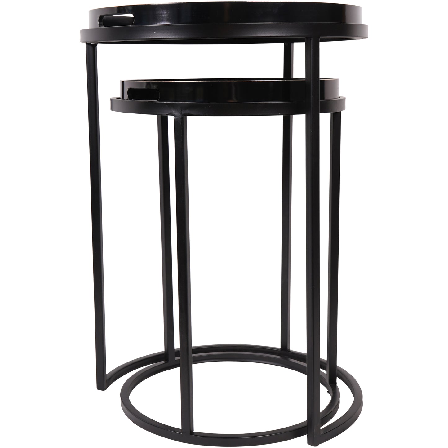 Set Of Two Silver Squares Occasional Tray Tables