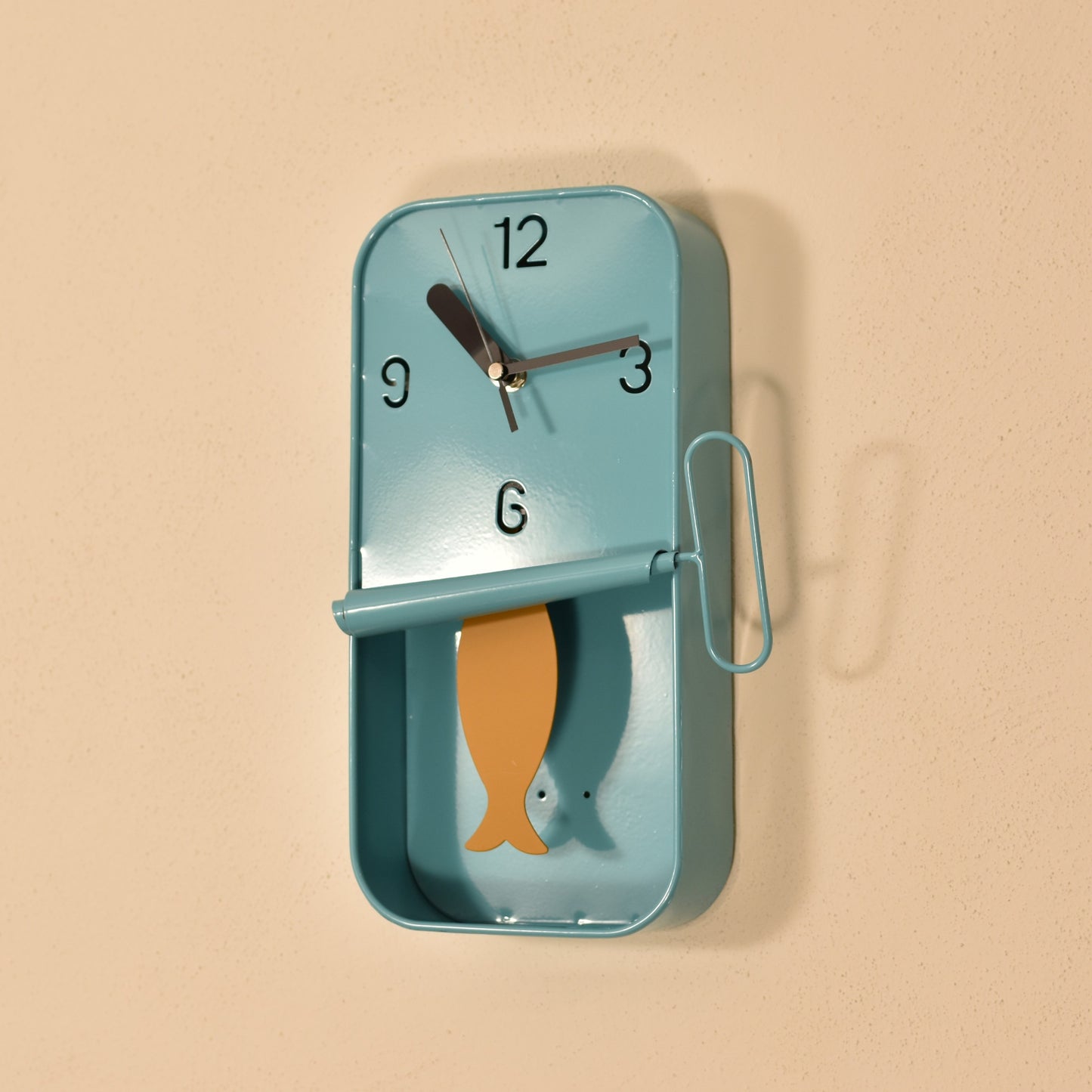 Sardine Tin Clock - Sky Blue & Mustard
