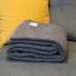 Beehive Petrol Blue & Silver Grey Pure Wool Blanket