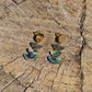 Clara Multi Tier Resin Earring - Blue Green & Pearl