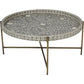 Bone Inlay Folding Coffee Table - Grey