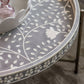 Bone Inlay Folding Coffee Table - Grey