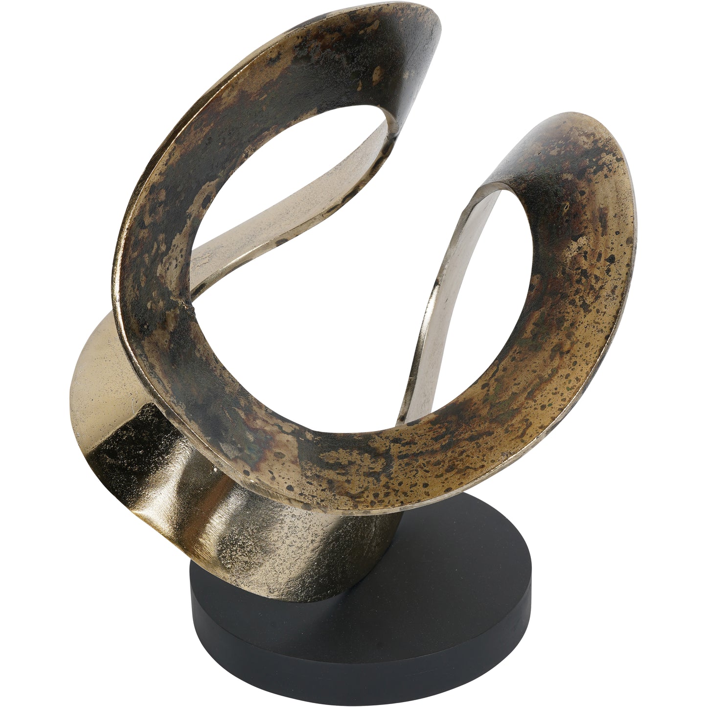 Aged Gold Ribbon Knot Sculpture