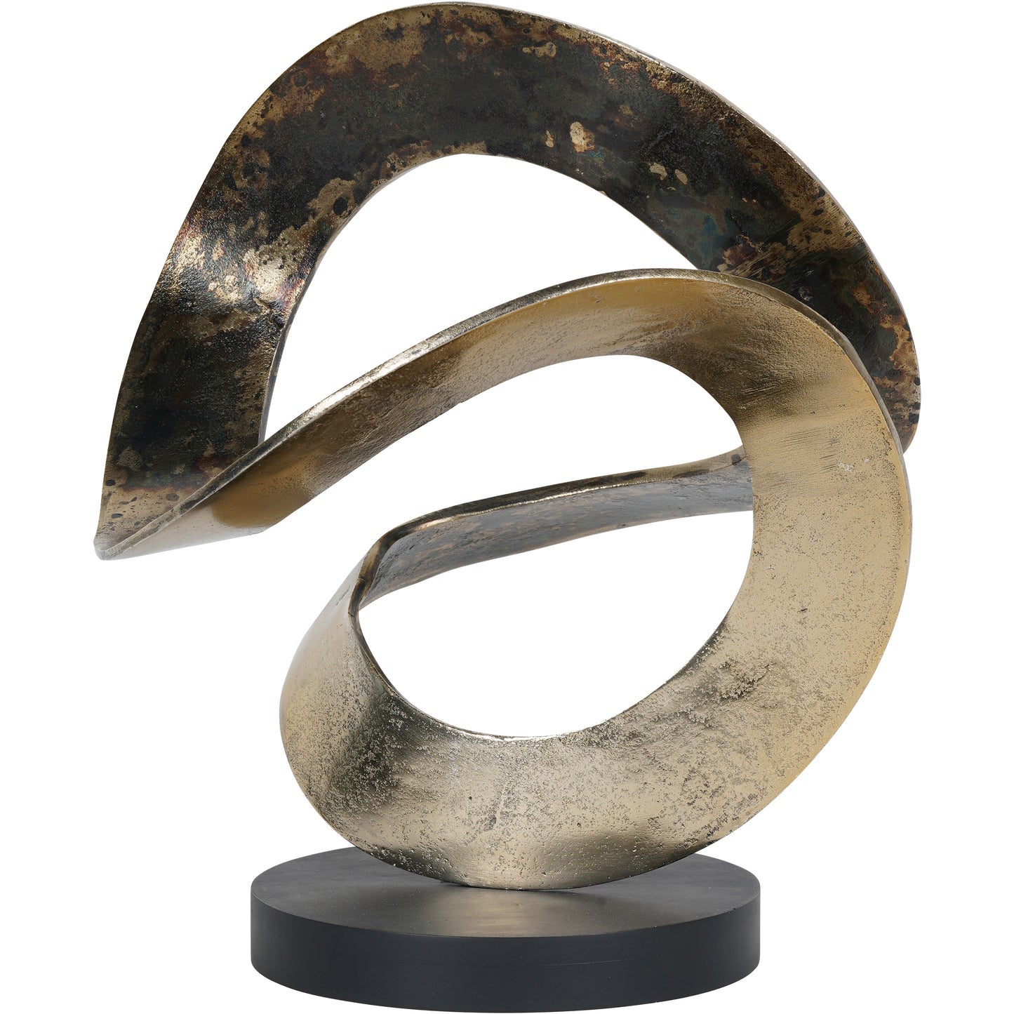 Aged Gold Ribbon Knot Sculpture