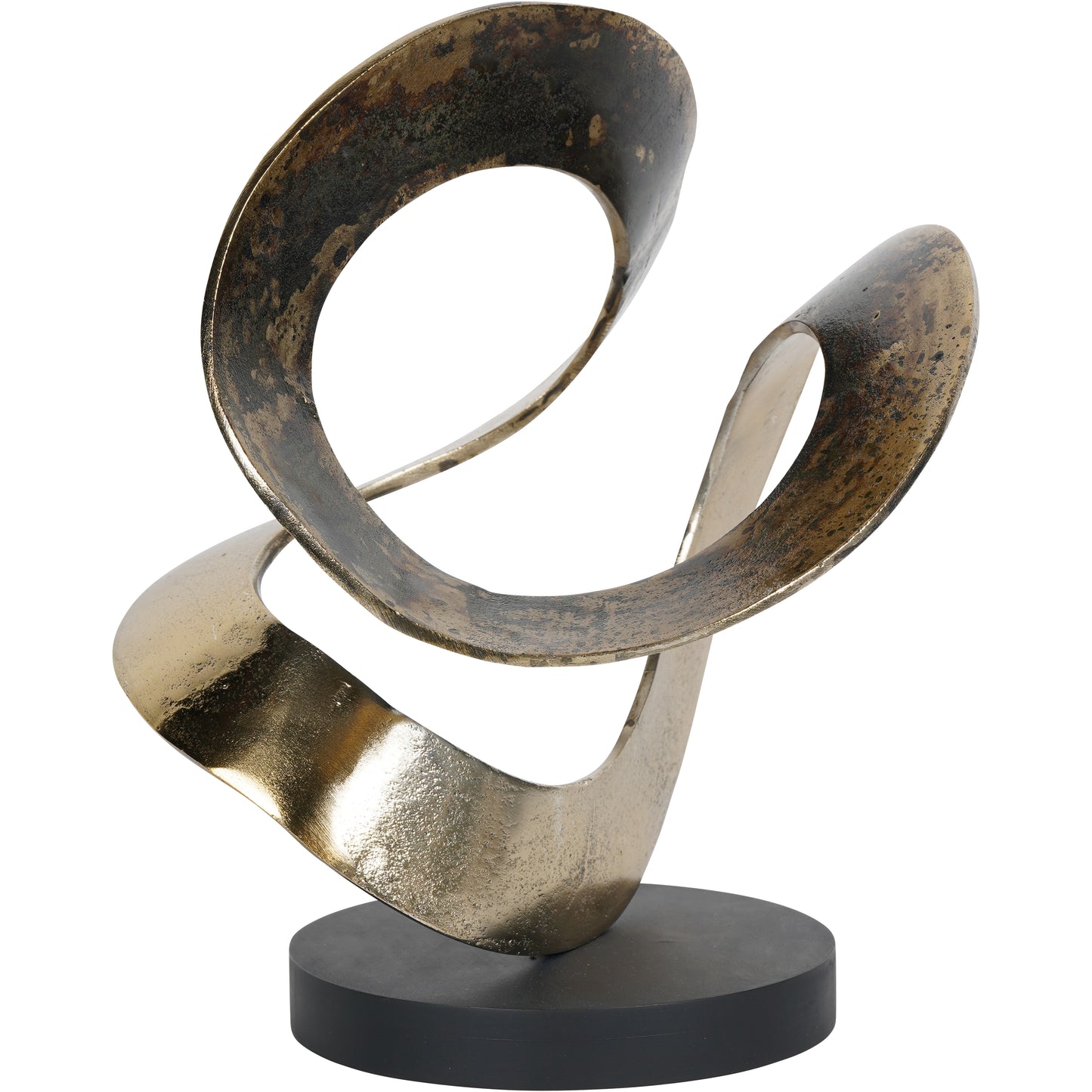 Aged Gold Ribbon Knot Sculpture