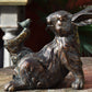 Rabbit And Bird Ornament - Aged Bronze