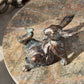 Rabbit And Bird Ornament - Aged Bronze