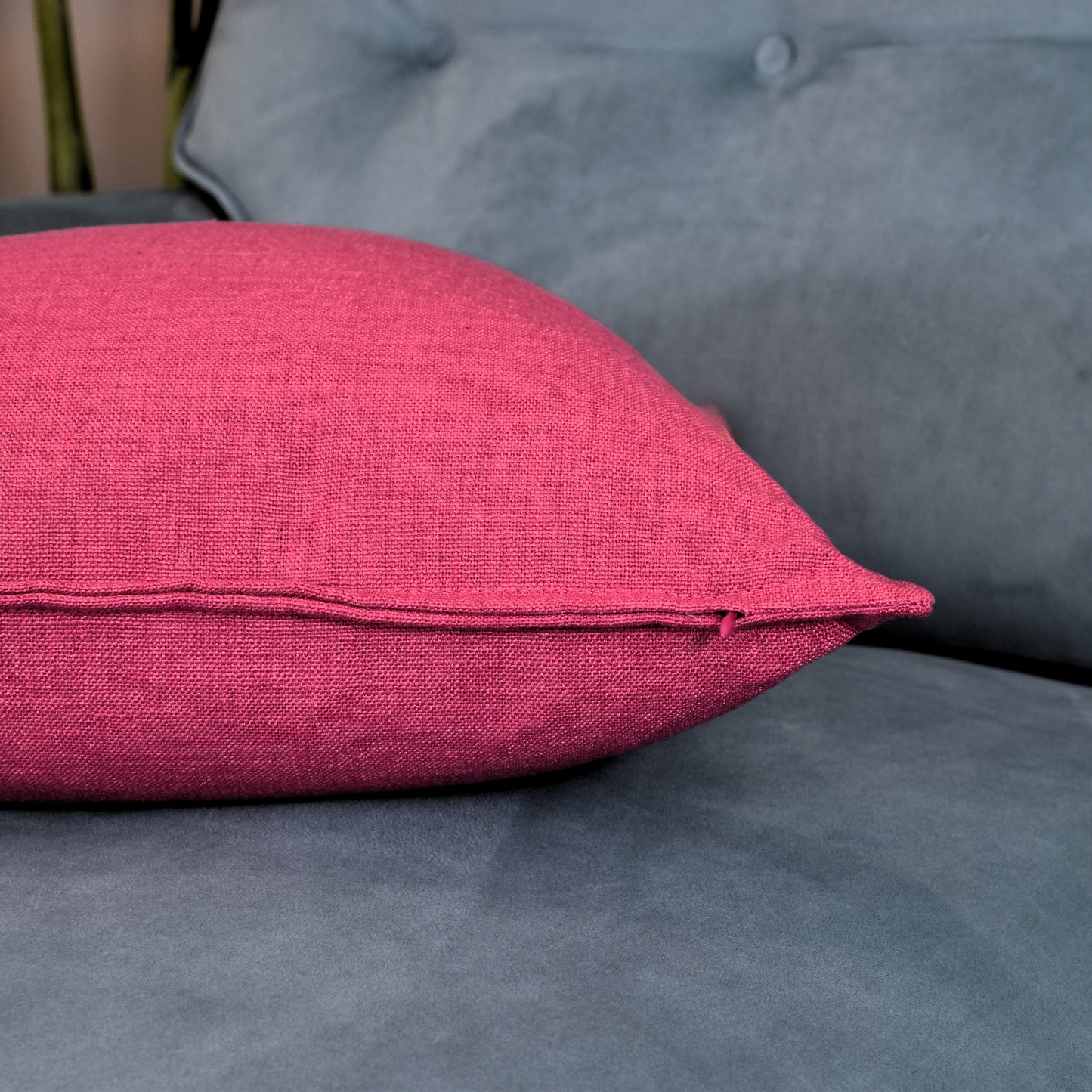 Linen Look 50cm - Cerise Pink