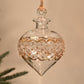 Carnival Onion Handblown Glass Bauble - Clear & Gold - Large