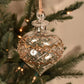 Carnival Onion Handblown Glass Bauble - Clear & Gold - Large