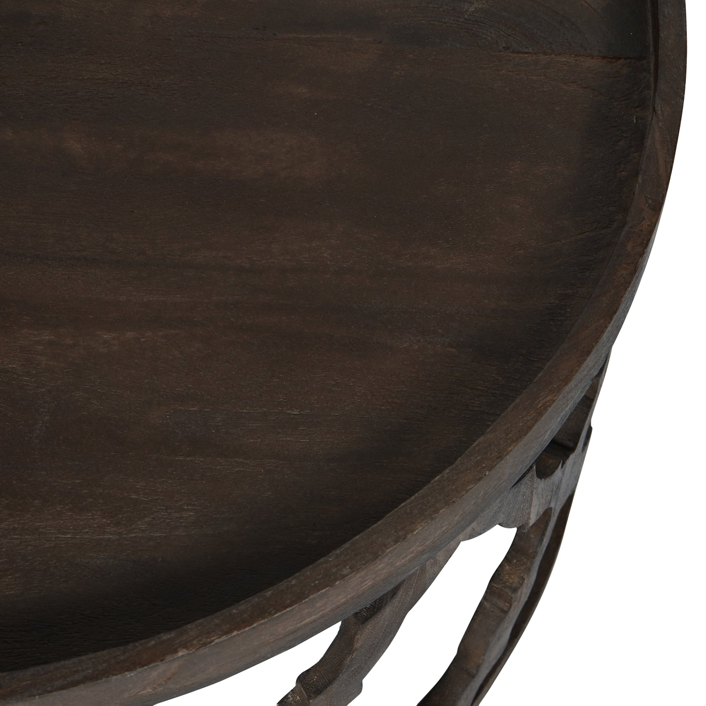 Carved Lattice Coffee Table - Dark Mango Wood