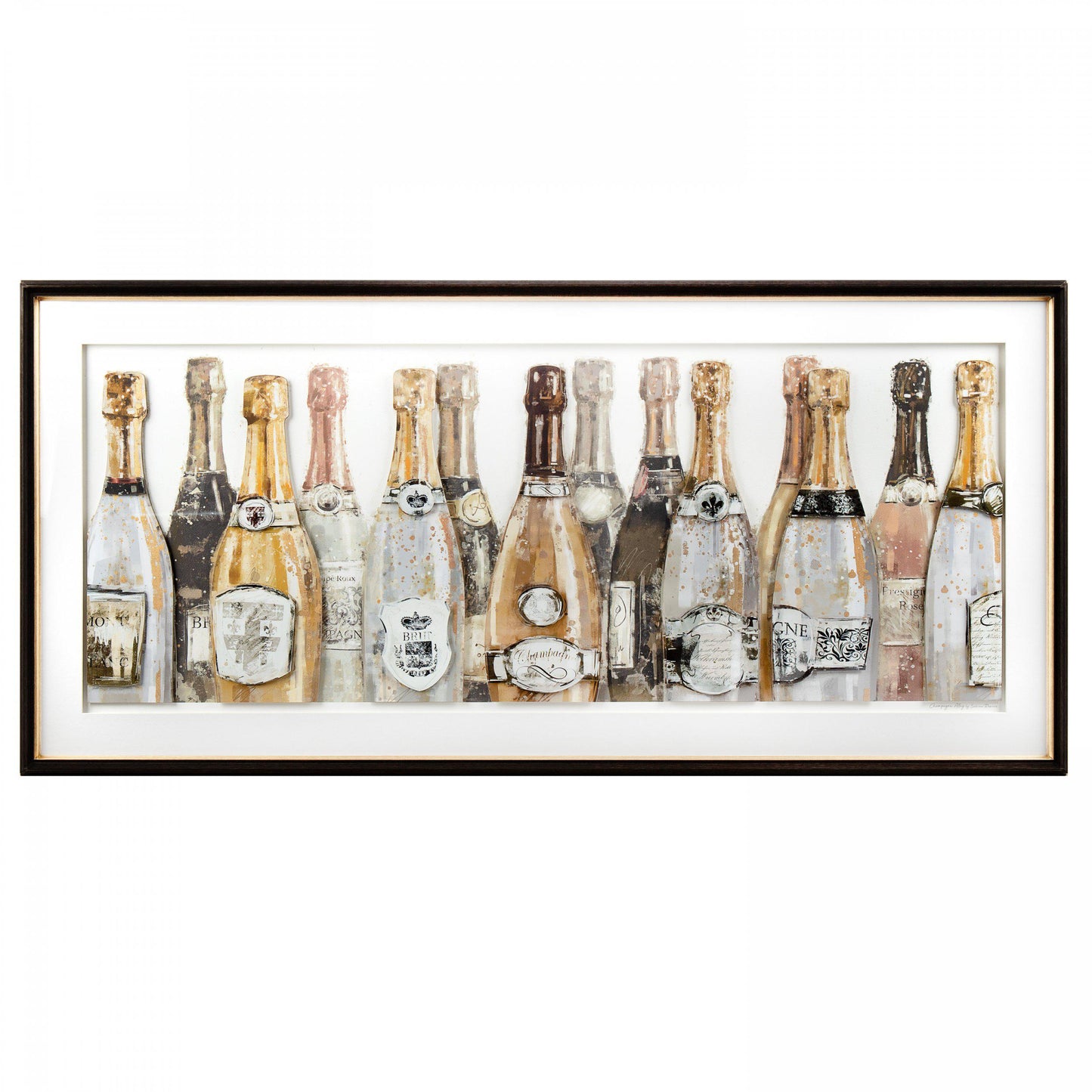 Champagne Bottles 3D Framed Print