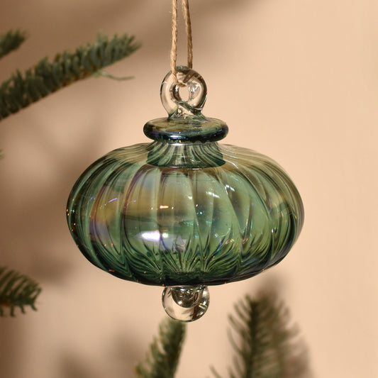 Victorian Coach - Egyptian Glass Bauble - Jade Green - Large