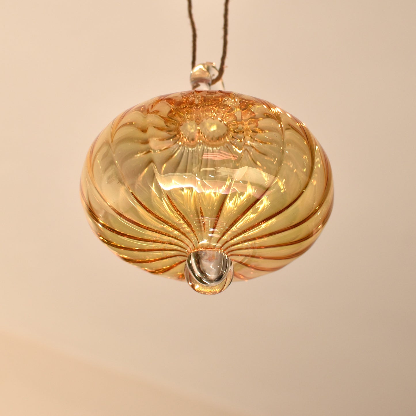 Victorian Coach - Egyptian Glass Bauble - Amber - Large