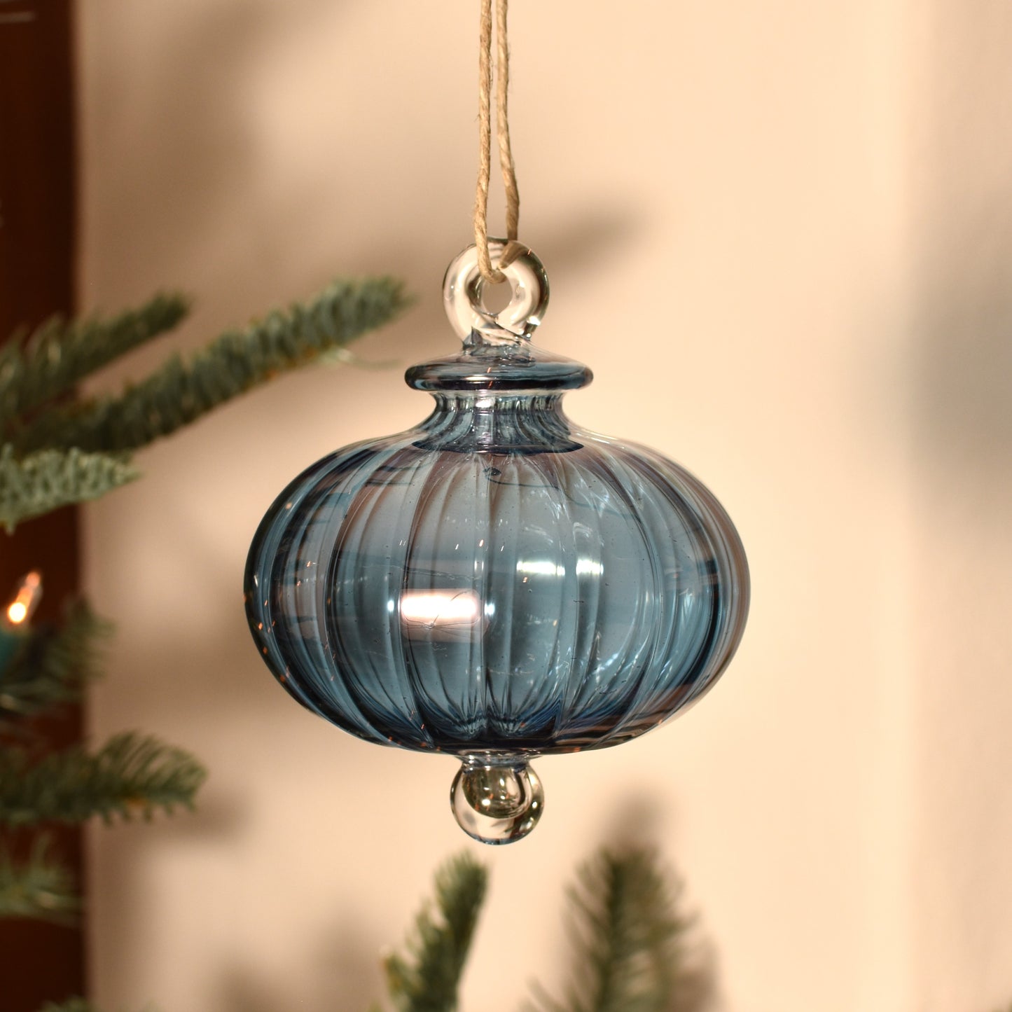 Victorian Coach - Egyptian Glass Bauble - Blue - Large