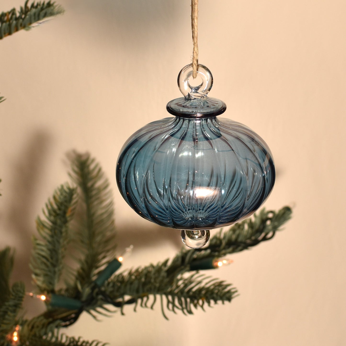 Victorian Coach - Egyptian Glass Bauble - Blue - Large