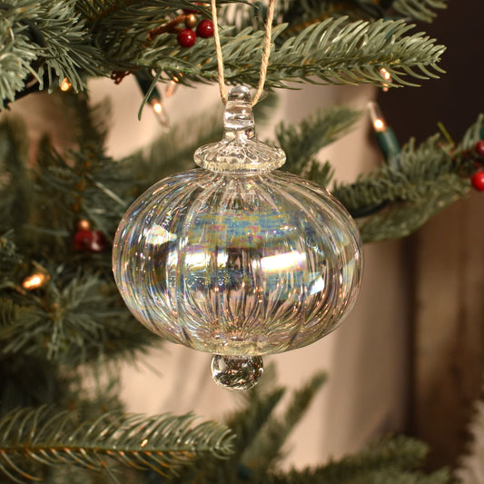 Victorian Coach - Egyptian Glass Bauble - Pearl - Large