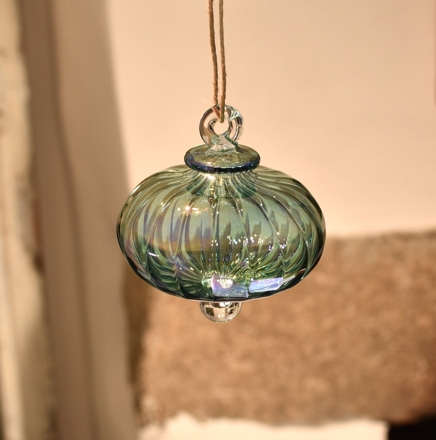 Victorian Coach - Egyptian Glass Bauble - Jade Green - Large