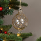 Ribbons Handblown Glass Bauble - Clear & Gold - Large