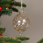 Ribbons Handblown Glass Bauble - Clear & Gold - Large
