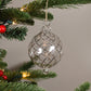 Ribbons Handblown Glass Bauble - Clear & Silver - Large