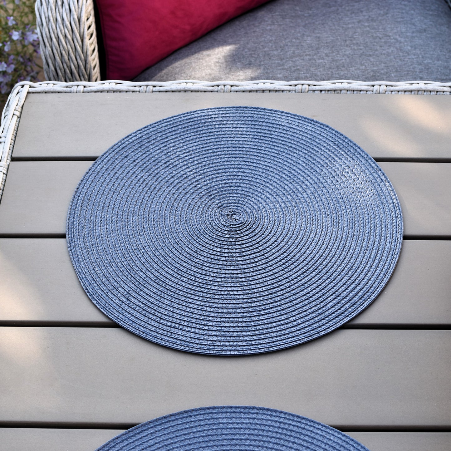 Round Woven Placemat - Dark Blue