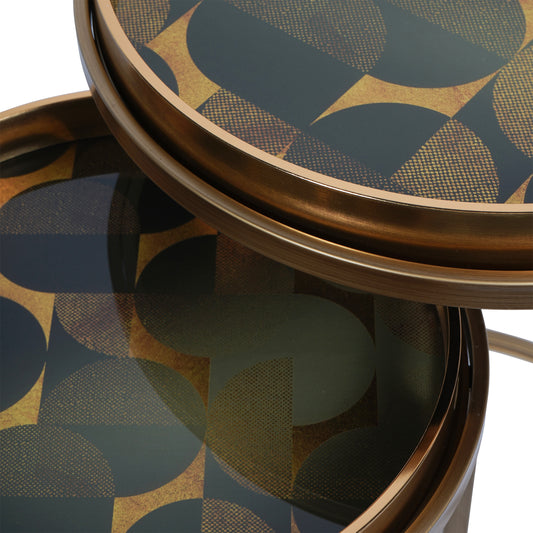 Set Of Two Contemporary Circles Occasional Tray Tables