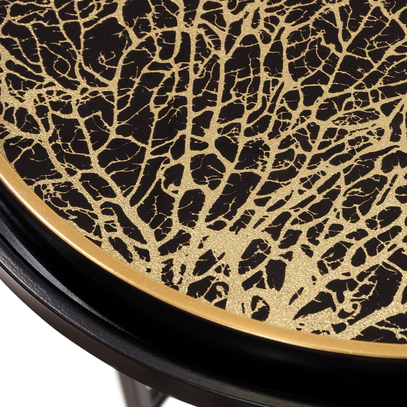 Set Of Two Coral Design Occasional Tray Tables