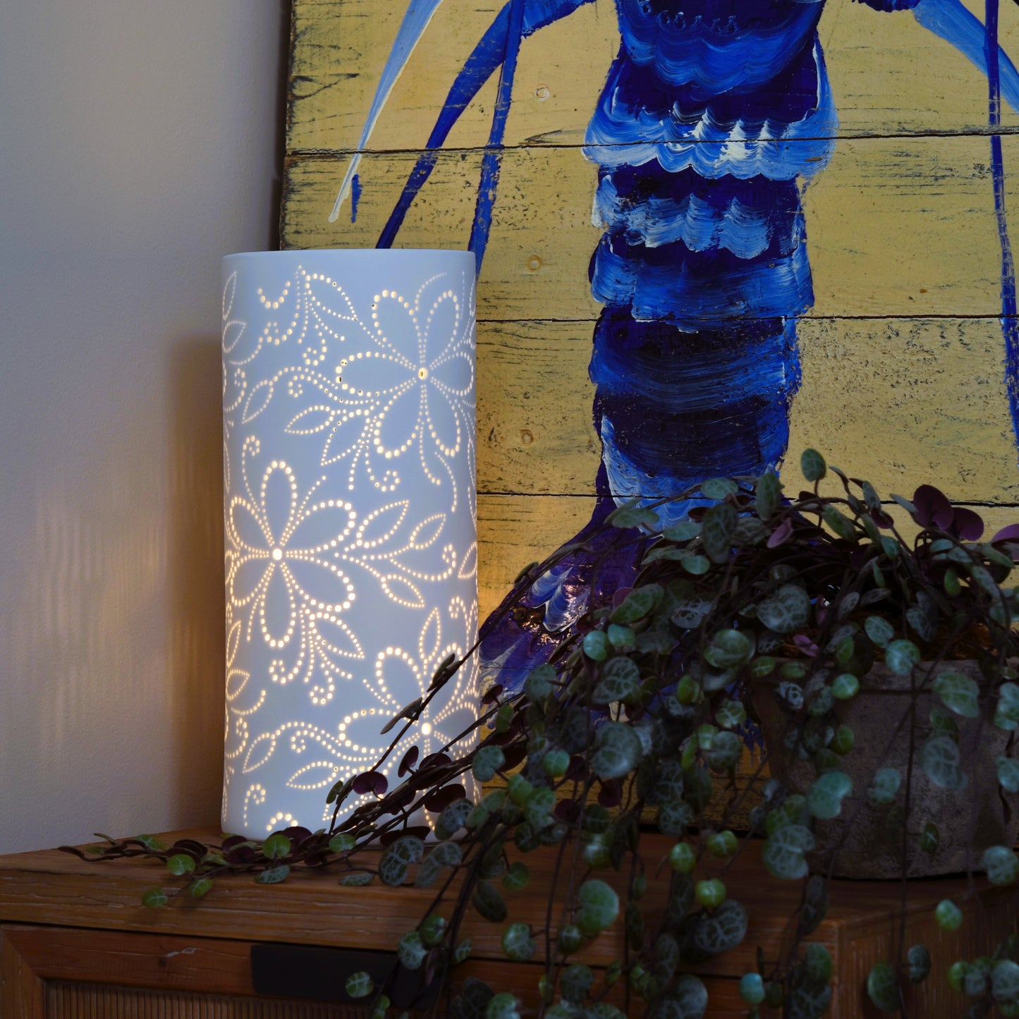 Daisy Flower Porcelain Lamp
