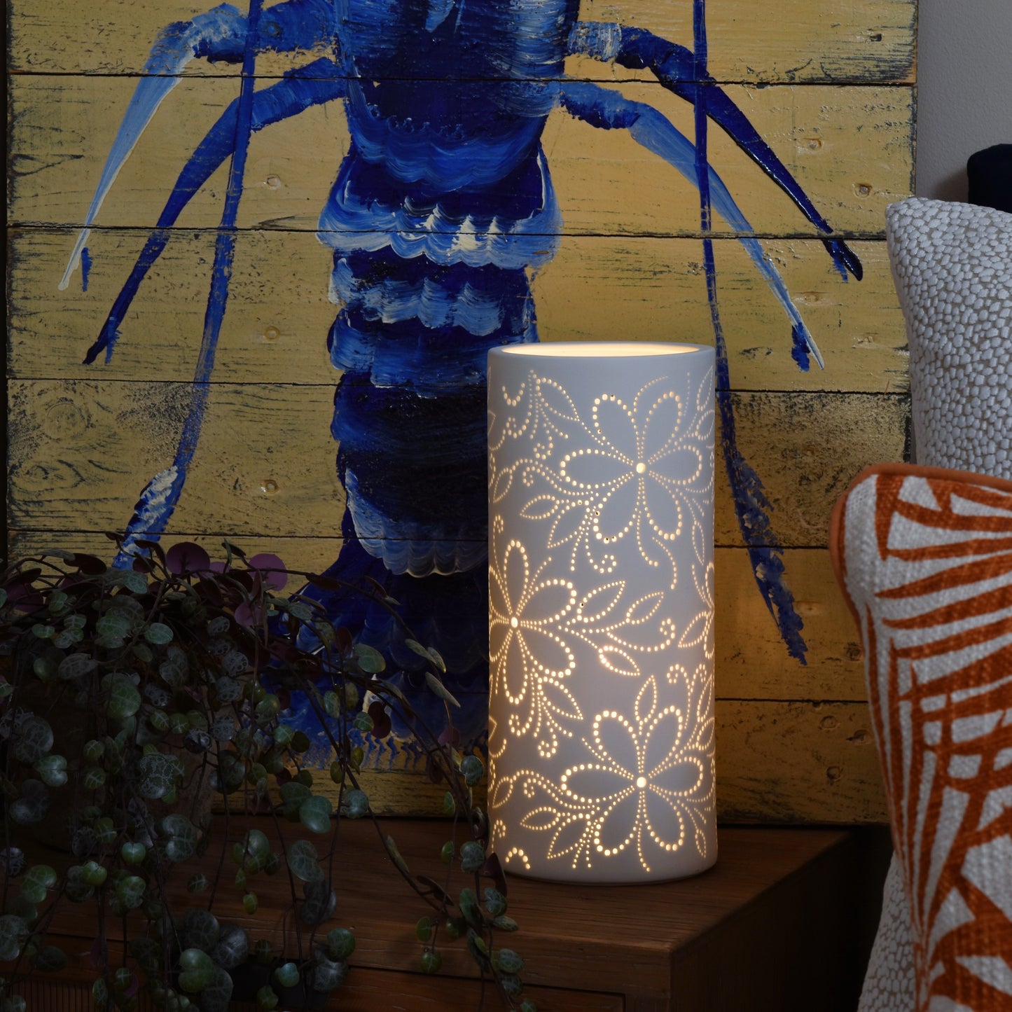 Daisy Flower Porcelain Lamp
