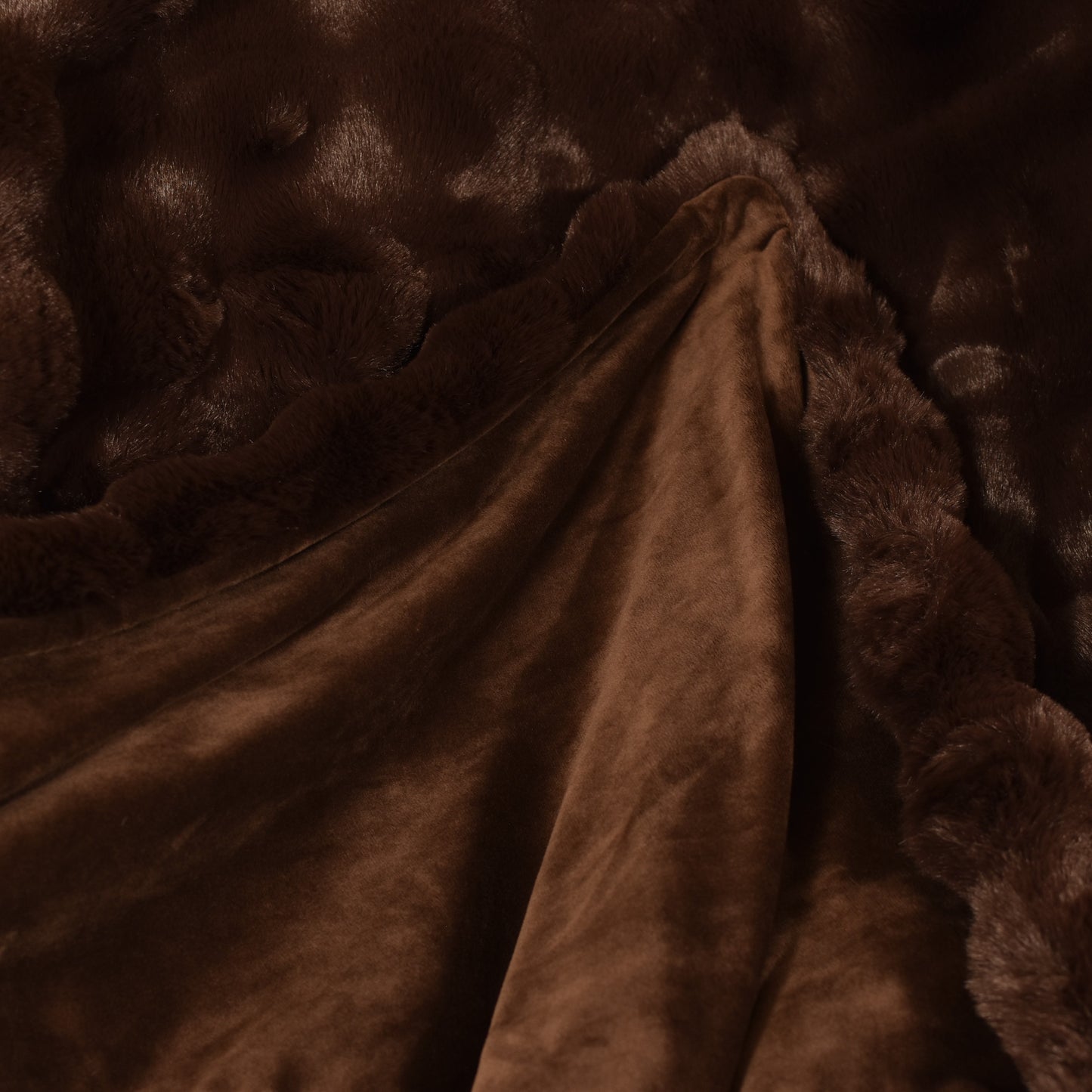 Faux Rabbit Fur Throw - Dark Chocolate
