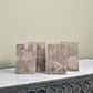 Solid Marble Bookends - Dark Fossil Stone