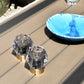 Diamond Design Glass LED Battery Light - Grey