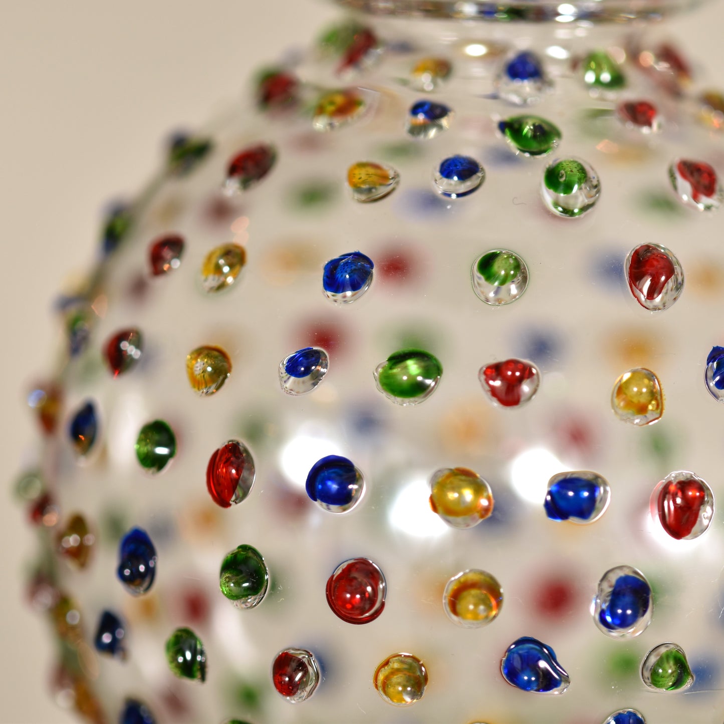 Dotty Gems Handblown Glass Bauble - Multi Colour - Small