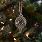 Ribbons Handblown Glass Bauble - Clear & Silver - Small